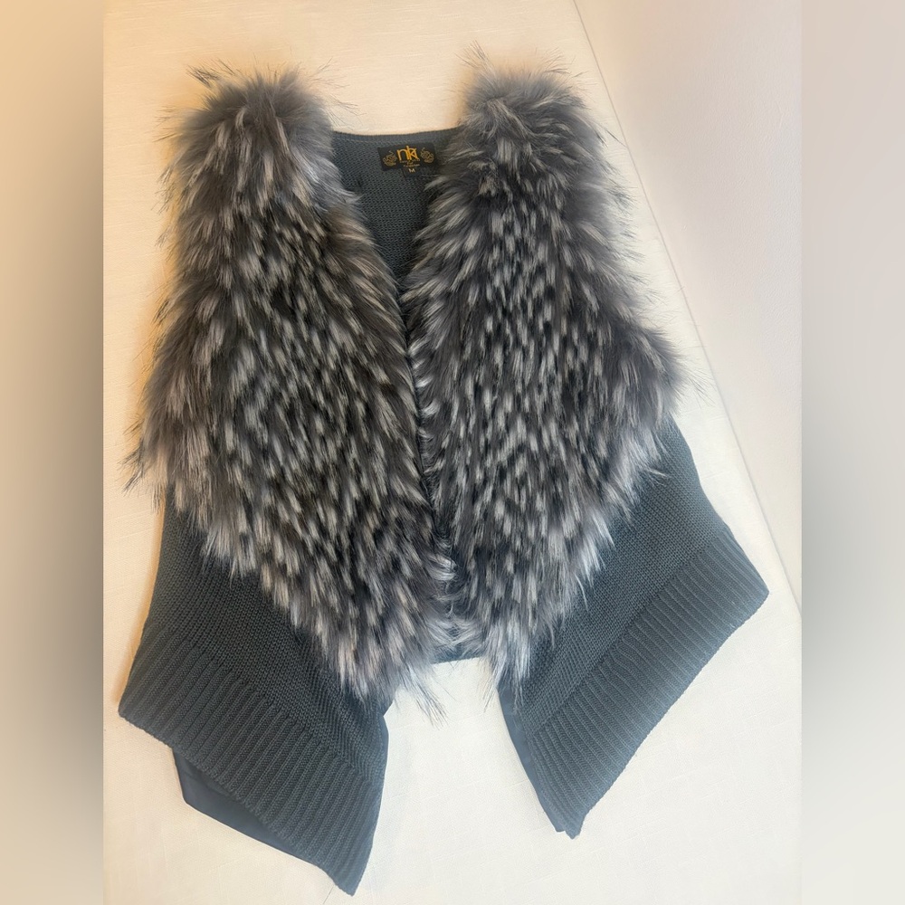 Metric Knits - Gray Faux Fur Vest
